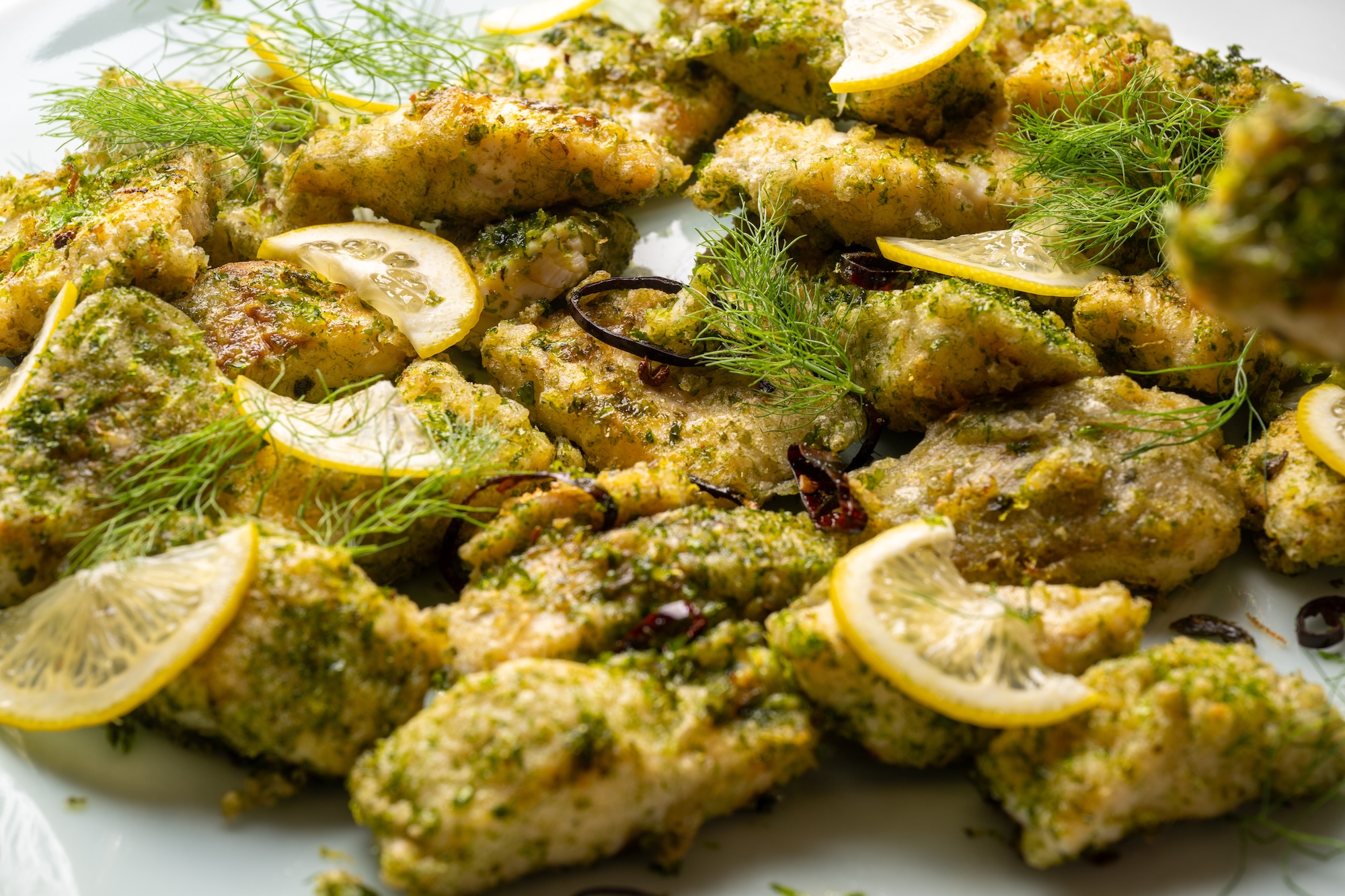 チョウザメのフリット